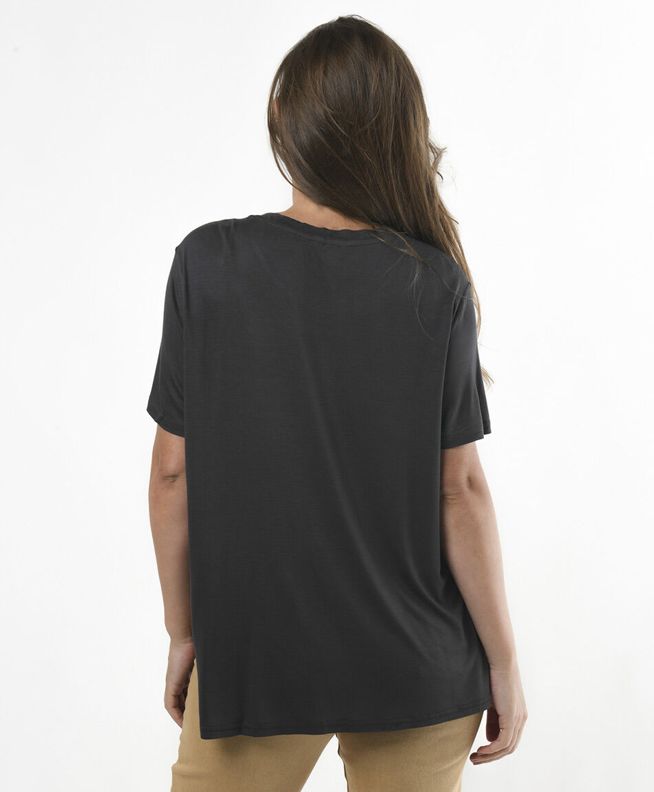 Polera mujer frase jard&iacute;n oversize