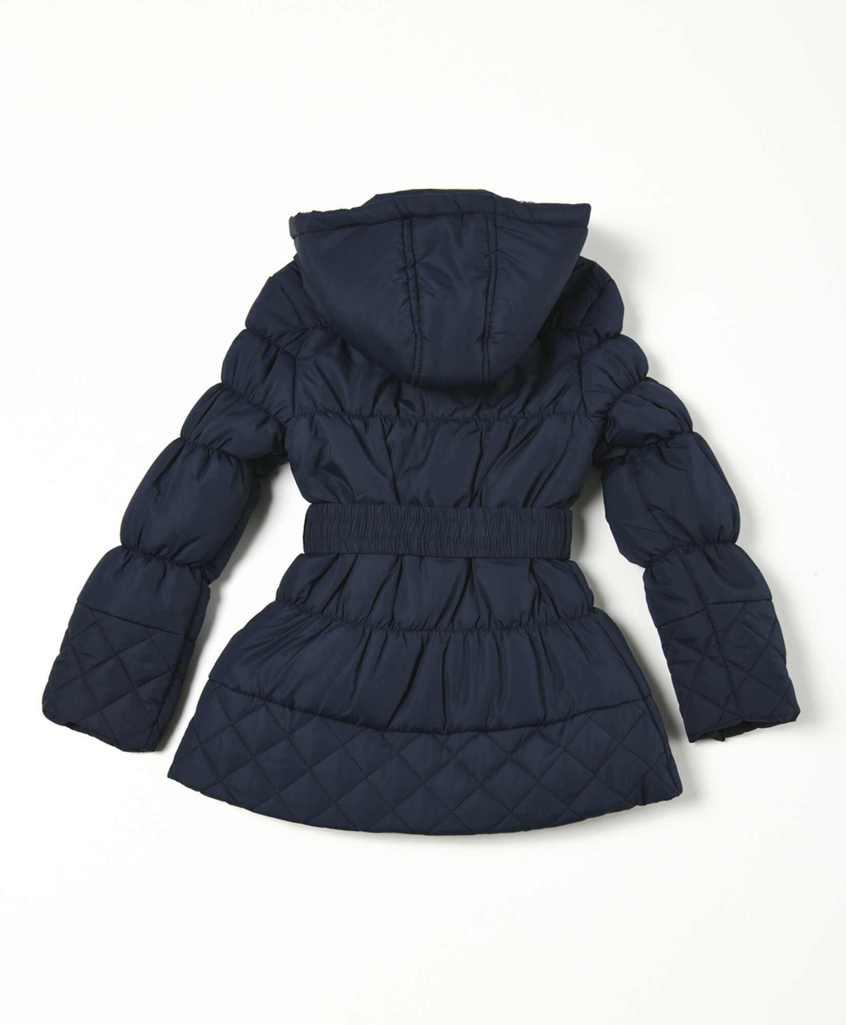 Parka escolar con cinturón y costuras Parka escolar con cinturón y costuras