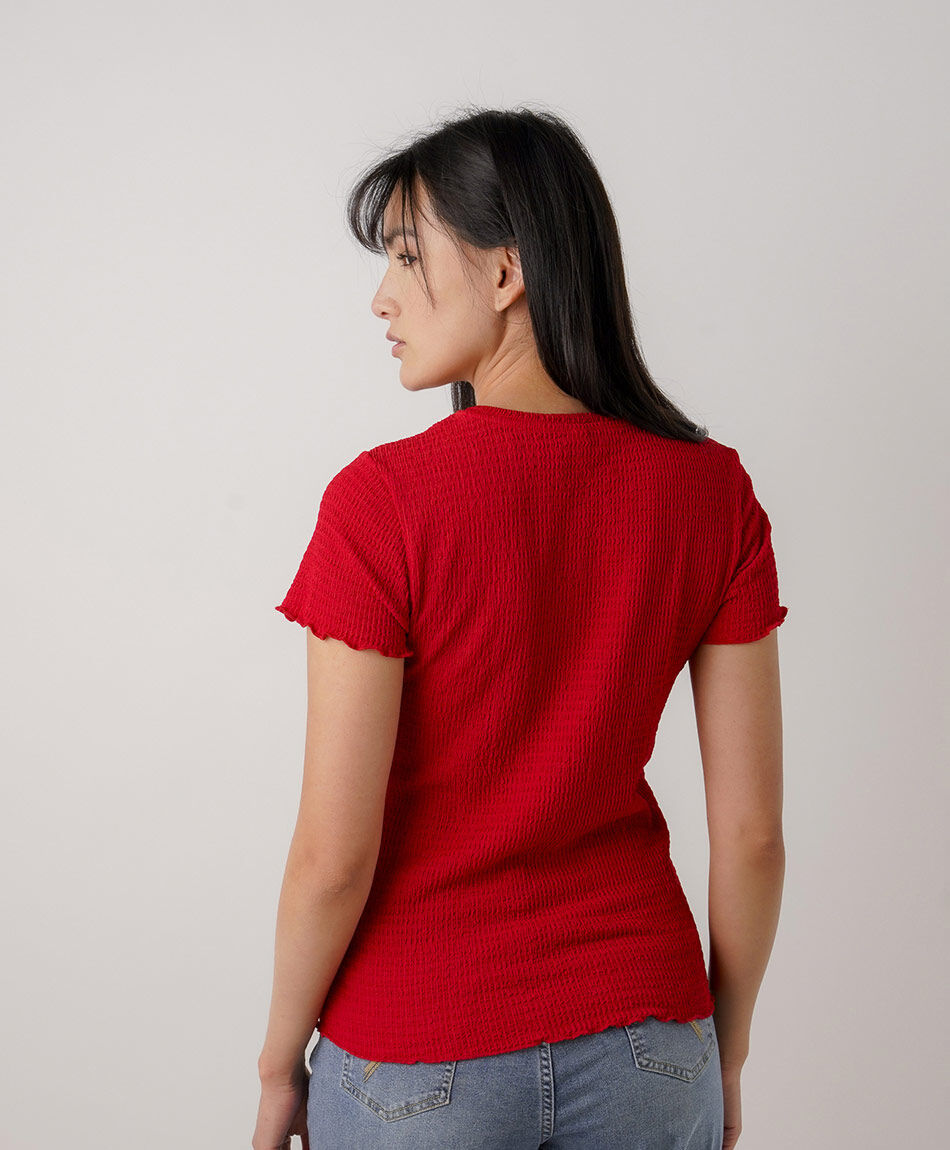 Polera mujer textura jacquard