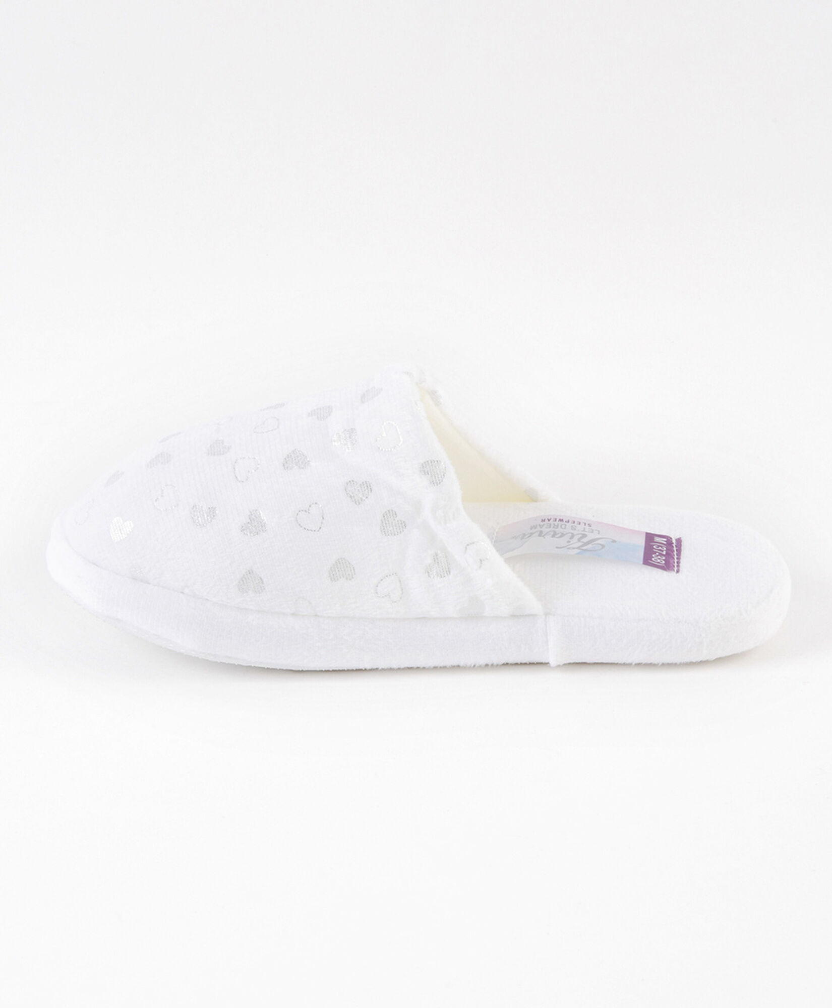 Pantufla mujer corazones plateados Pantufla mujer corazones plateados