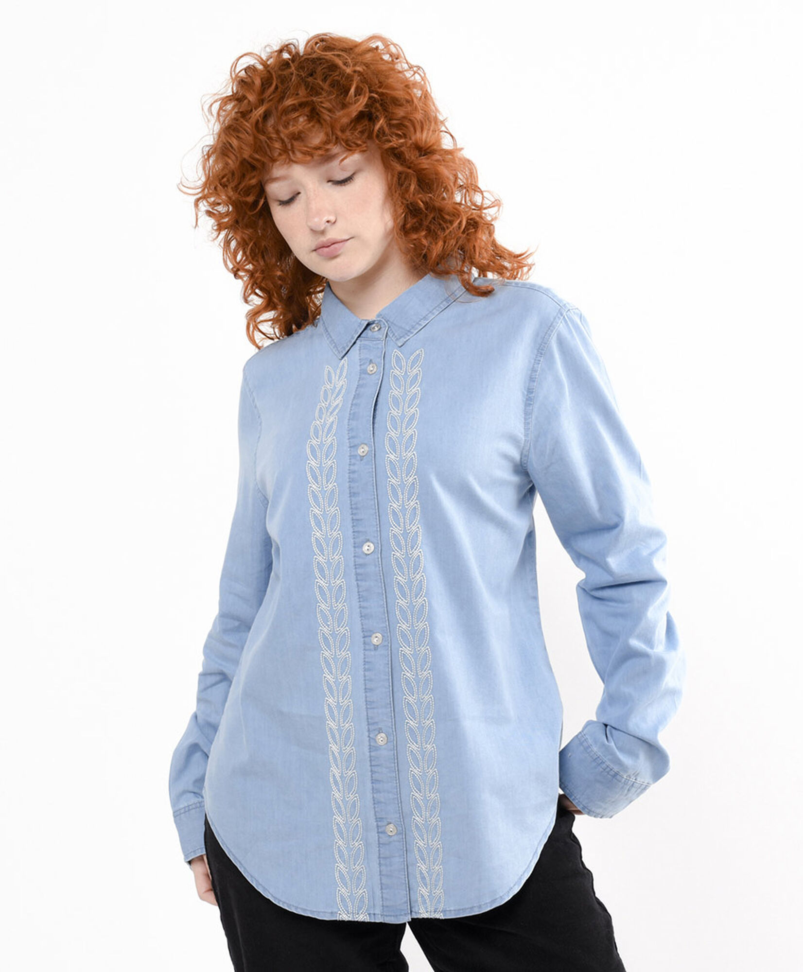 Blusa mujer denim bordada Blusa mujer denim bordada