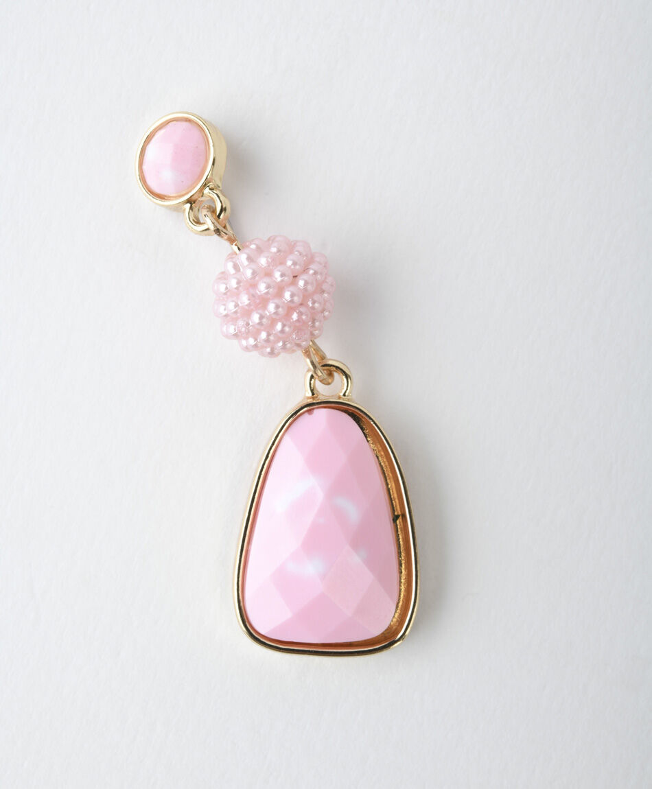 Aros mujer perla y piedra 2 piezas