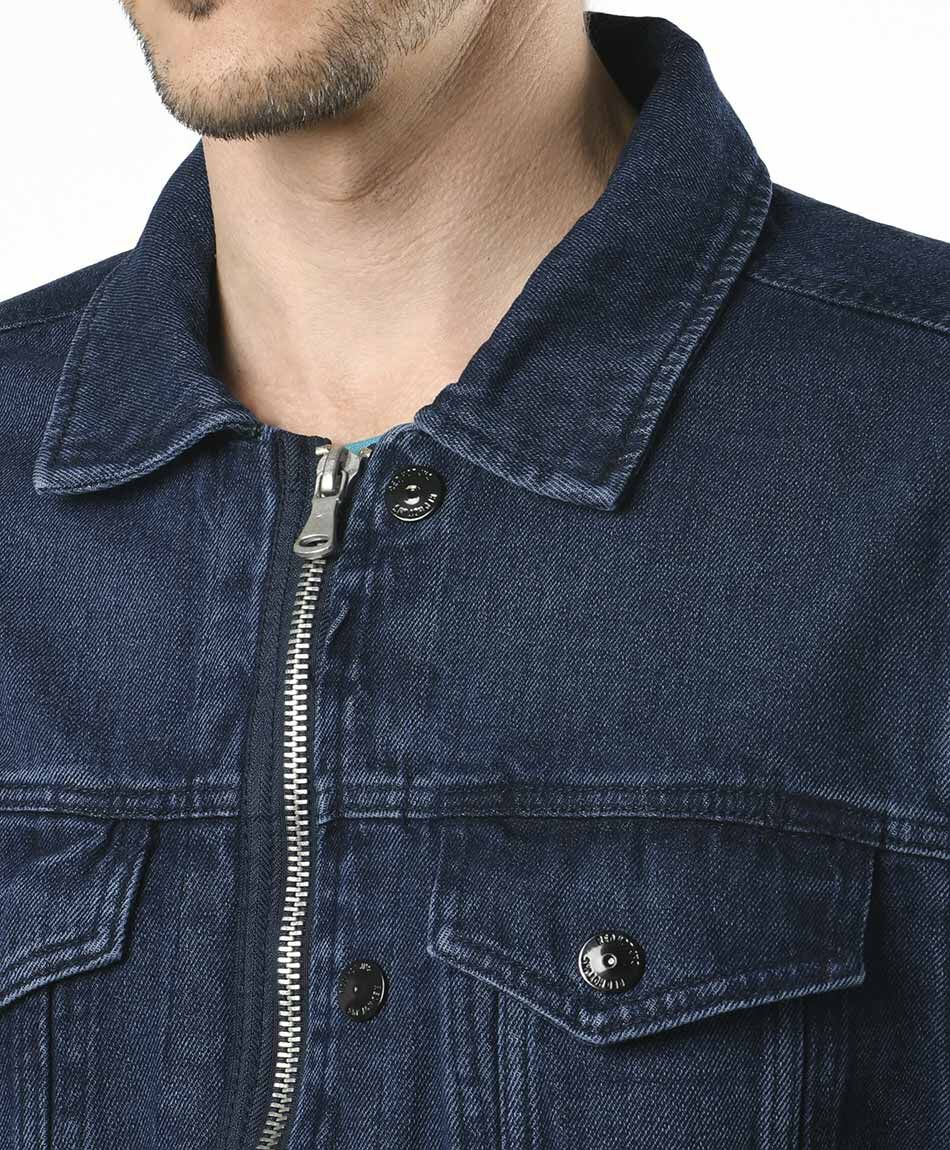 Chaqueta hombre denim cierres