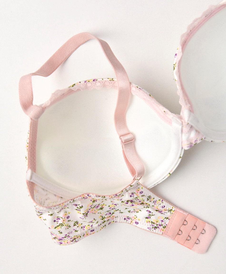 Sost&eacute;n mujer florecitas y puntos escote en v