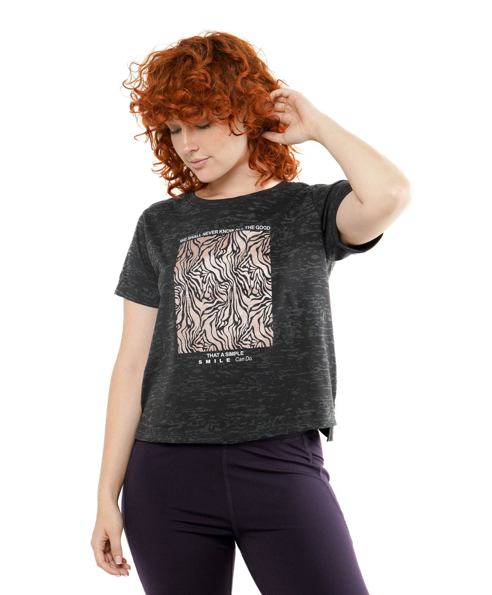 Polera deportiva mujer jaspeada print Polera deportiva mujer jaspeada print