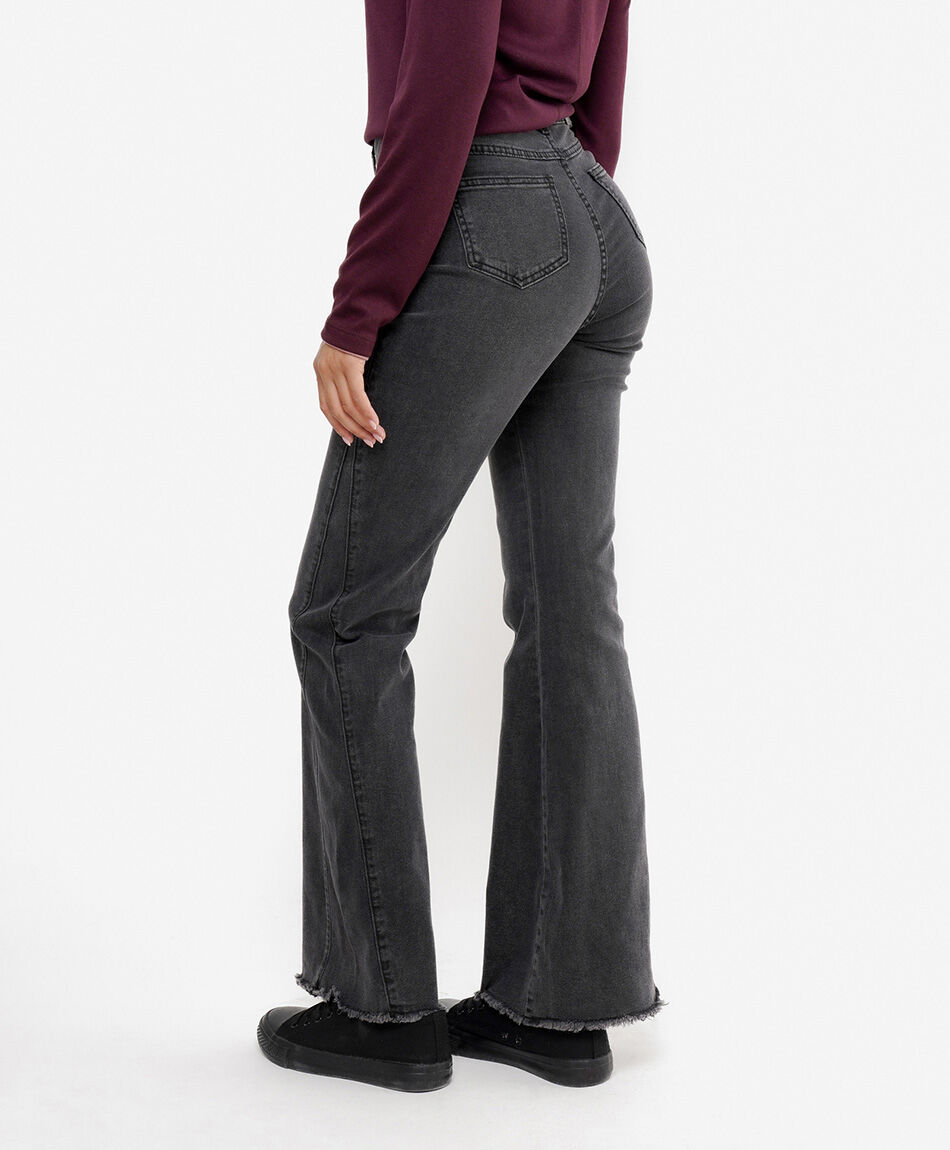 Jeans mujer doble costura flare