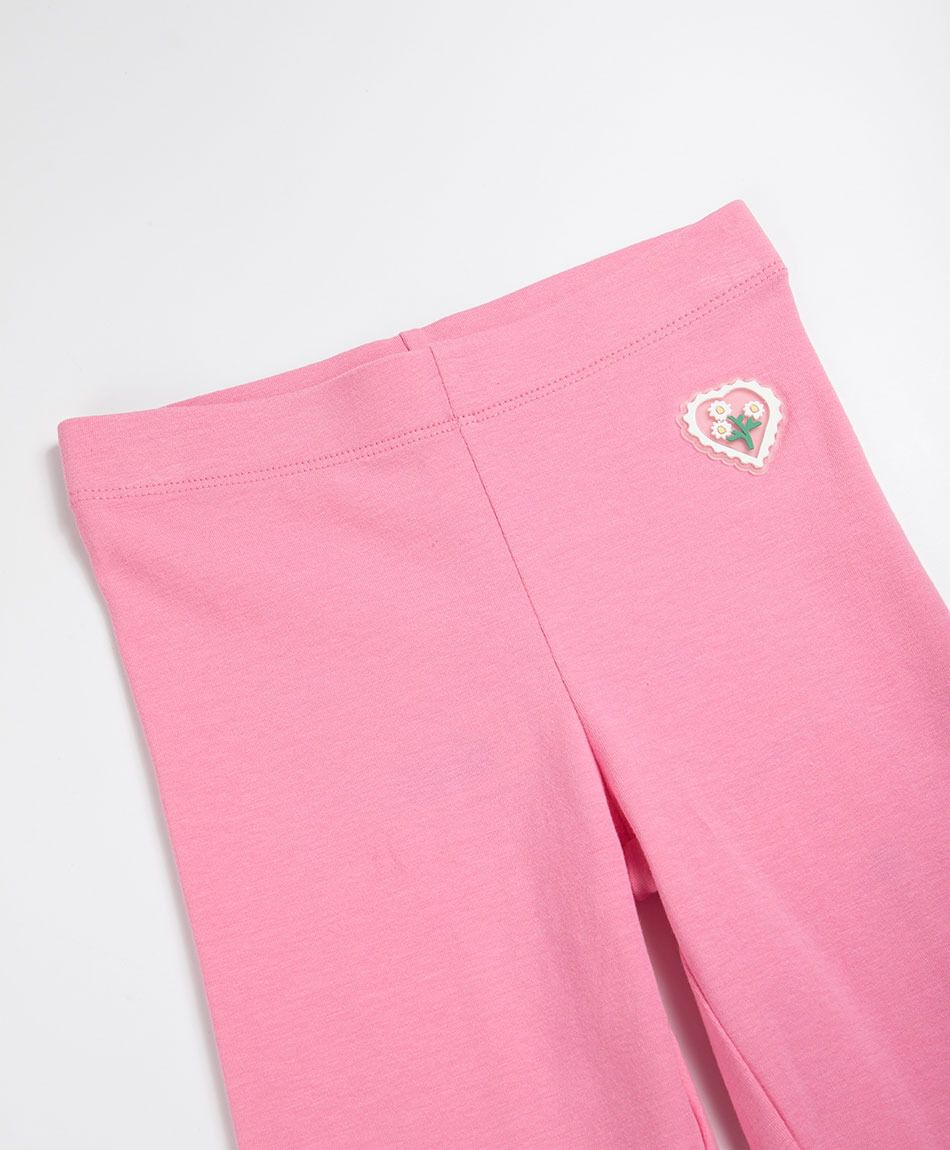 Leggins beb&eacute; parche coraz&oacute;n flores