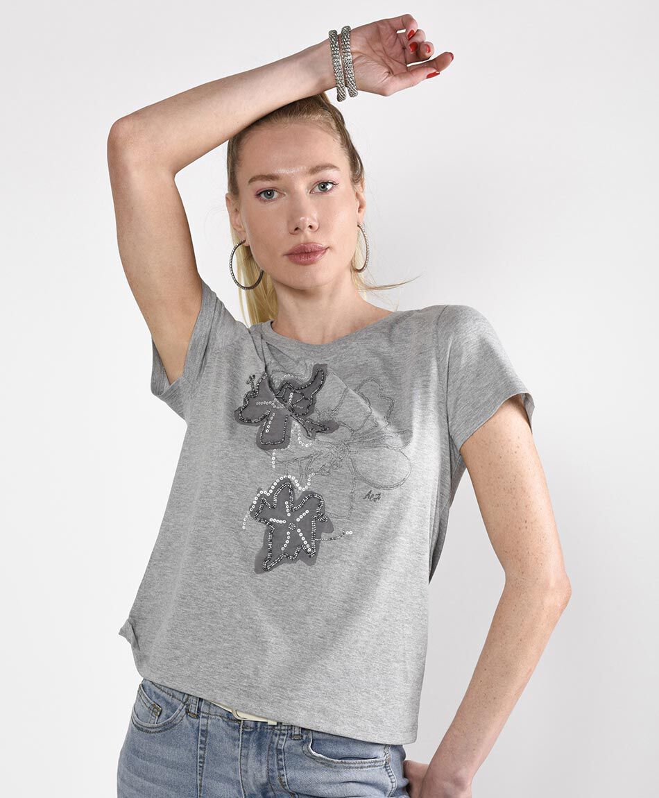 Polera manga corta cuello redondo