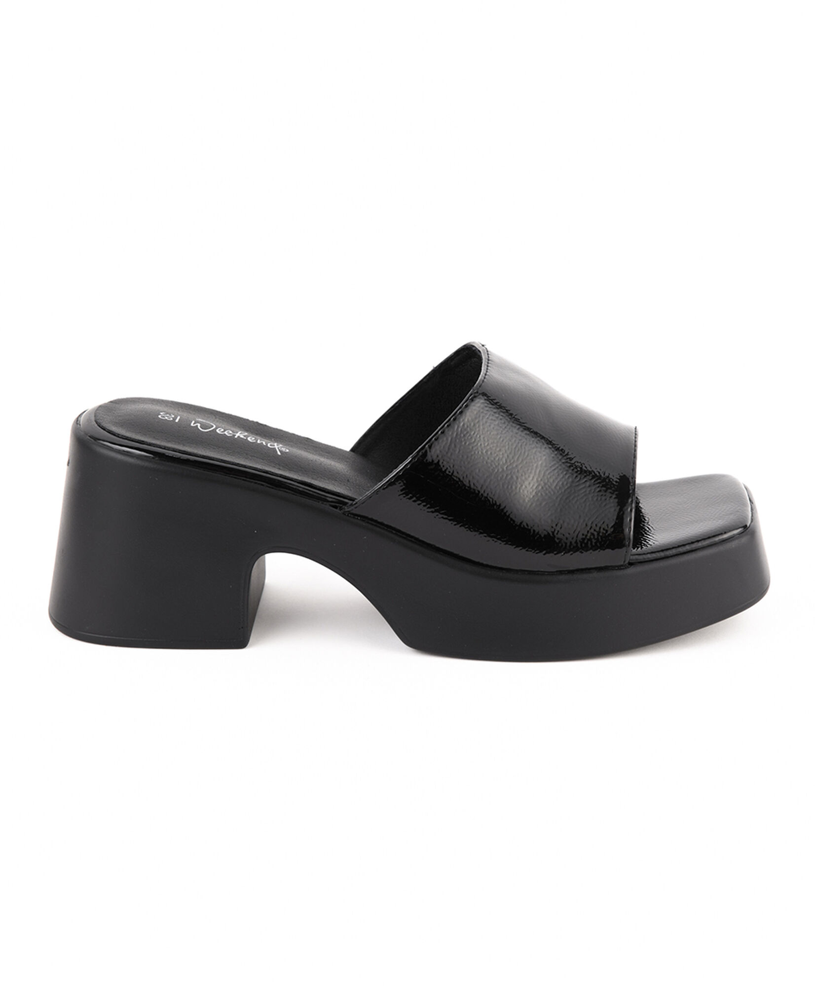 Sandalia mujer charol taco medio Sandalia mujer charol taco medio