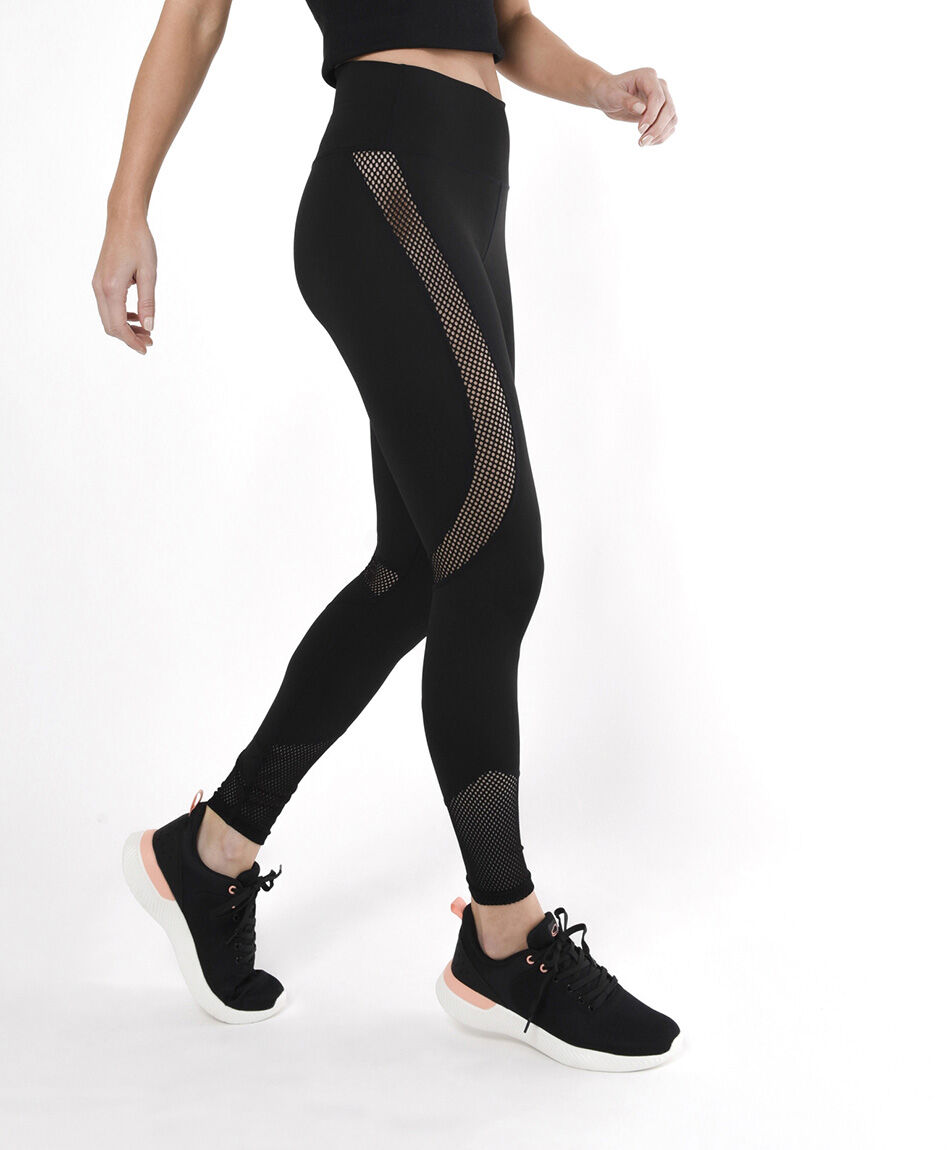 Calza mujer malla tiro alto