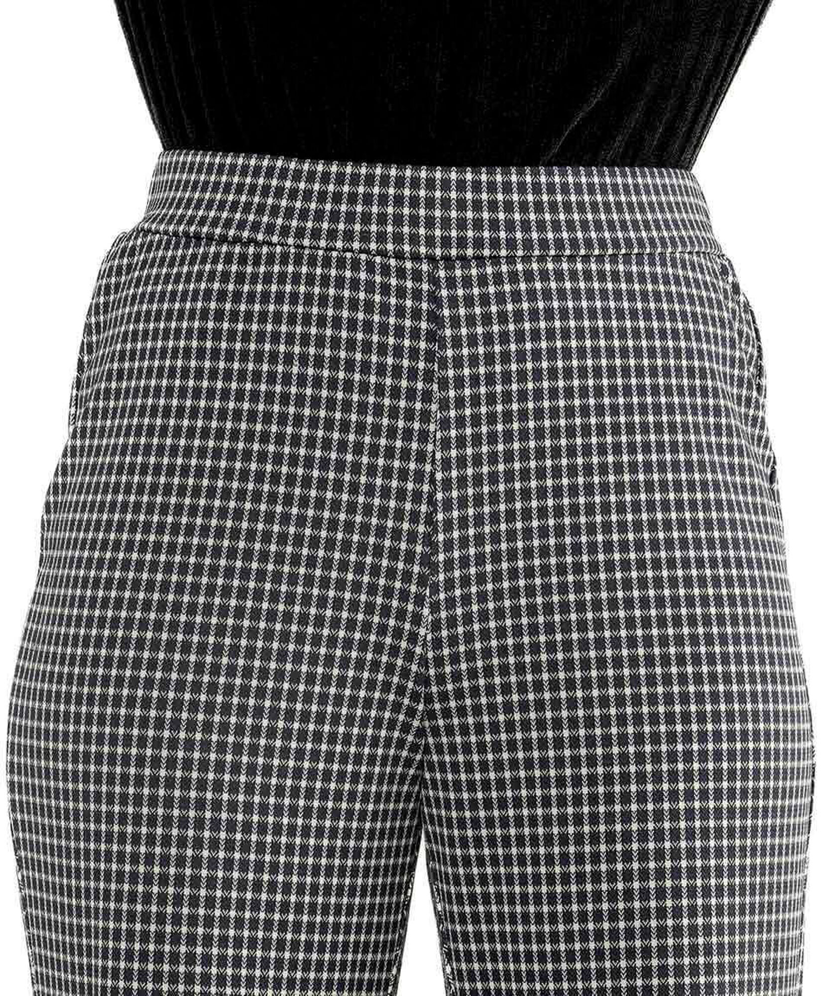 Pantalón mujer pied de poule abierto wide Pantalón mujer pied de poule abierto wide