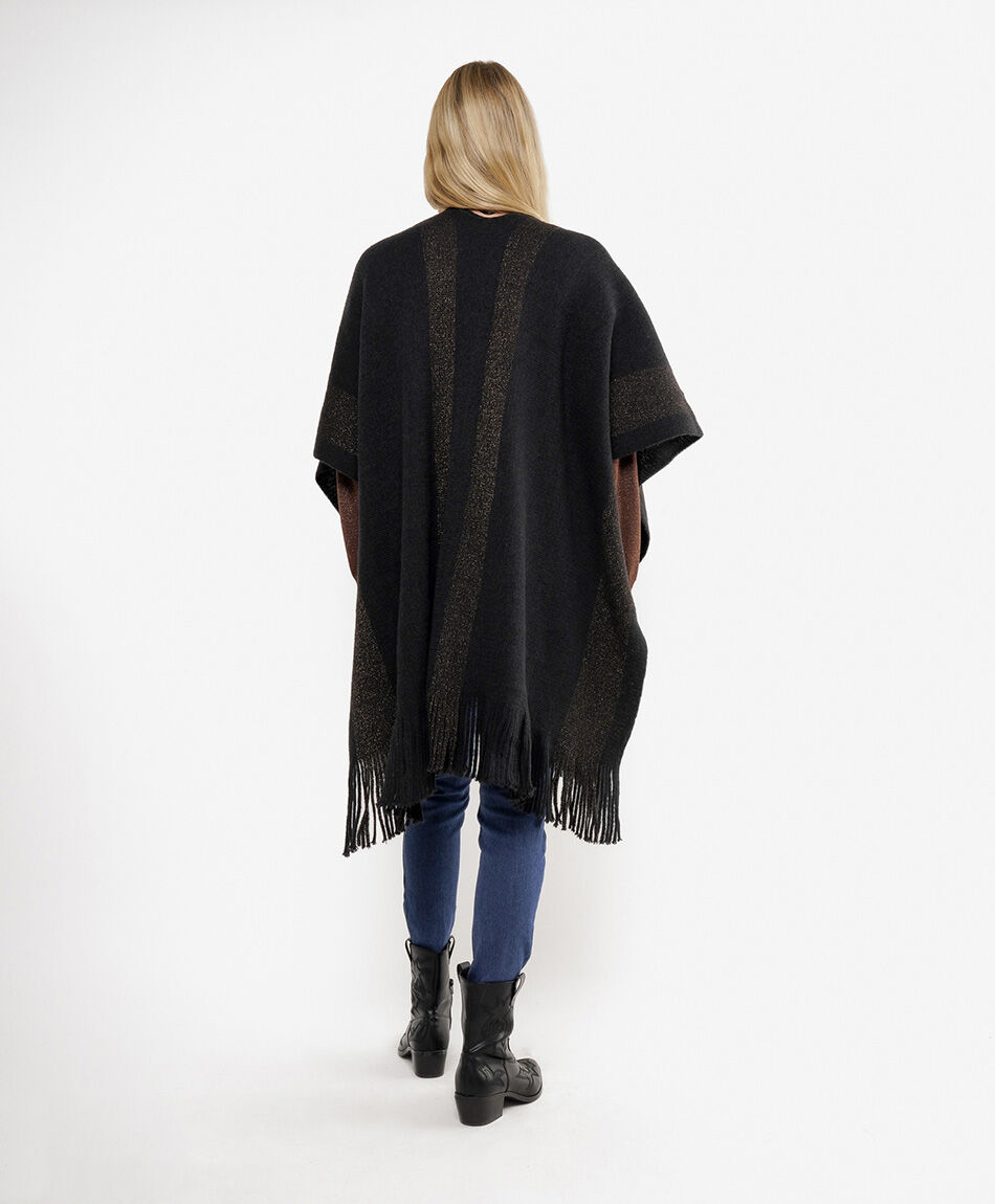Poncho mujer contraste brillos