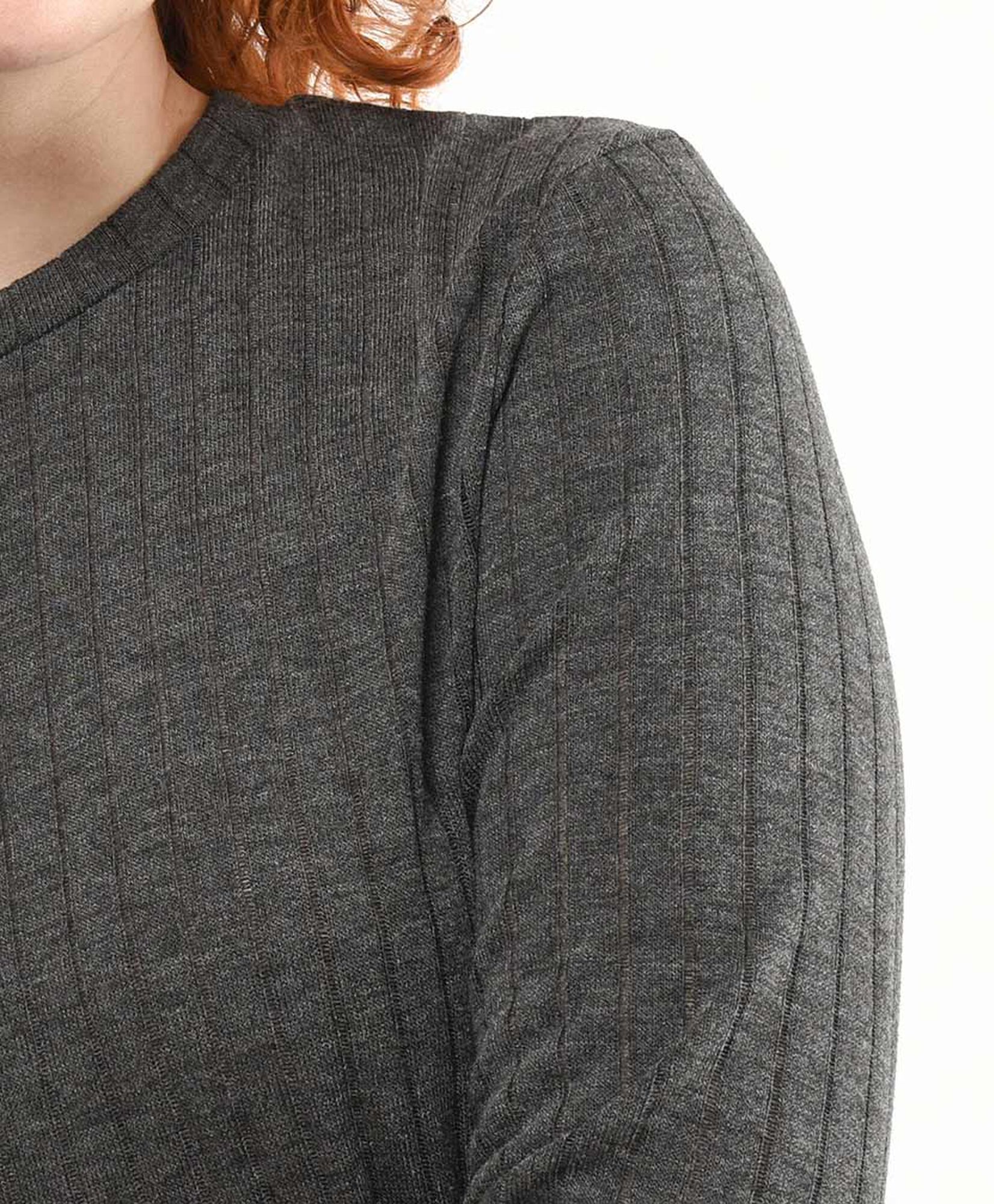 Polera mujer canalé media manga Polera mujer canalé media manga