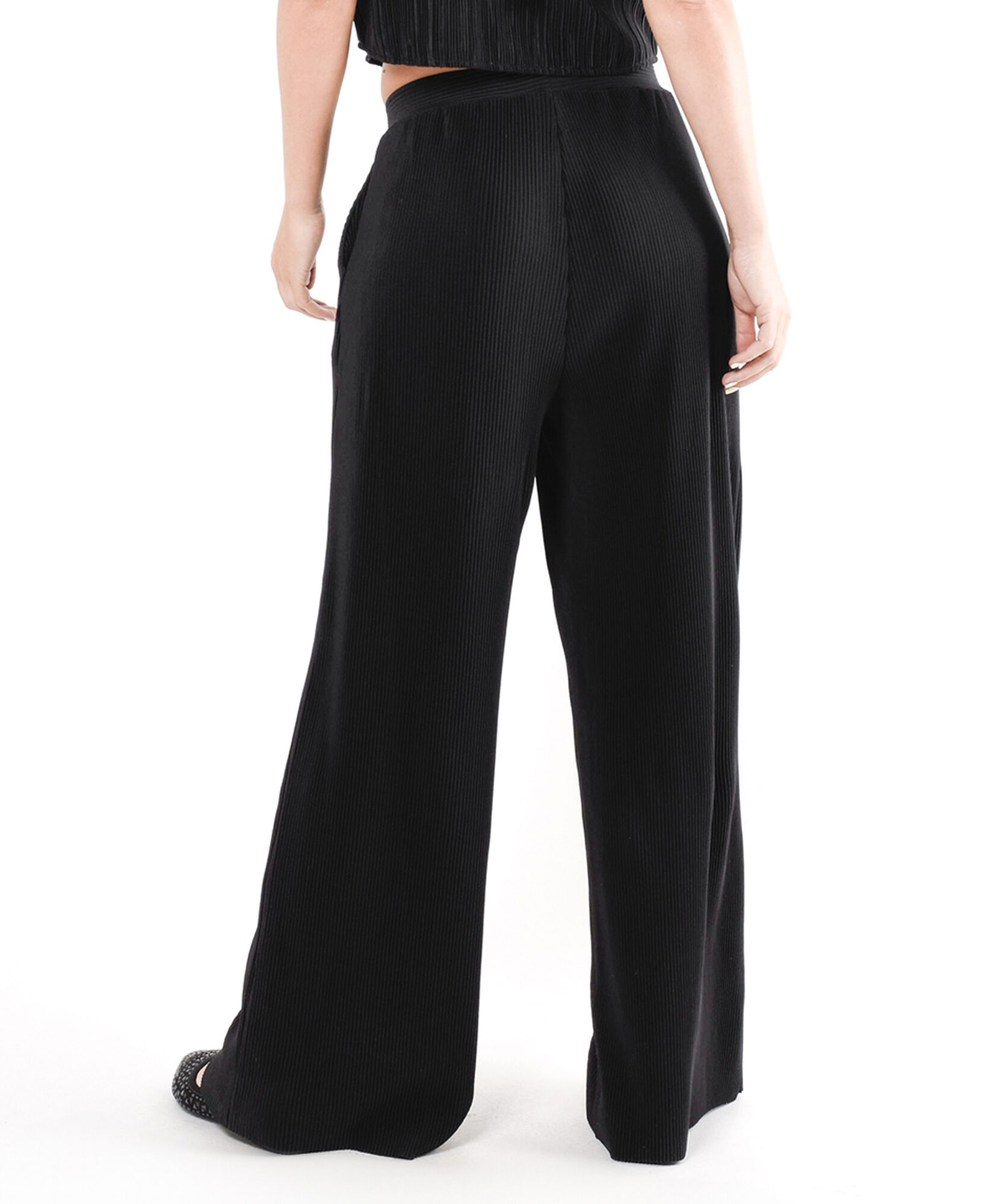 Pantalón mujer rib satinado wide Pantalón mujer rib satinado wide
