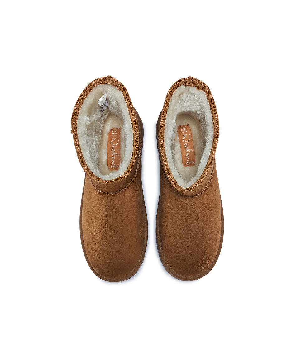 Bota mujer comfy corta camel