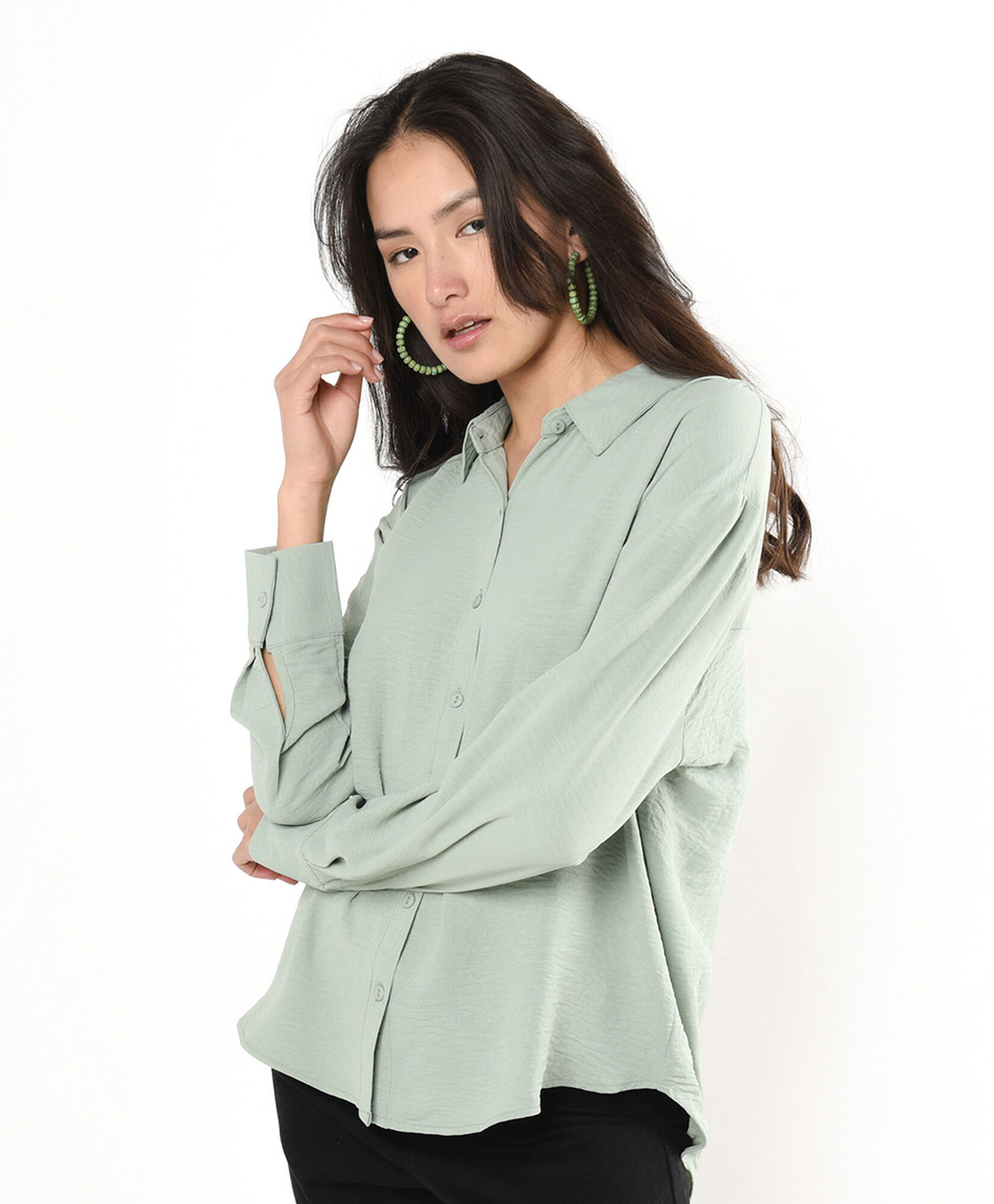 Blusa mujer camisera verde Blusa mujer camisera verde