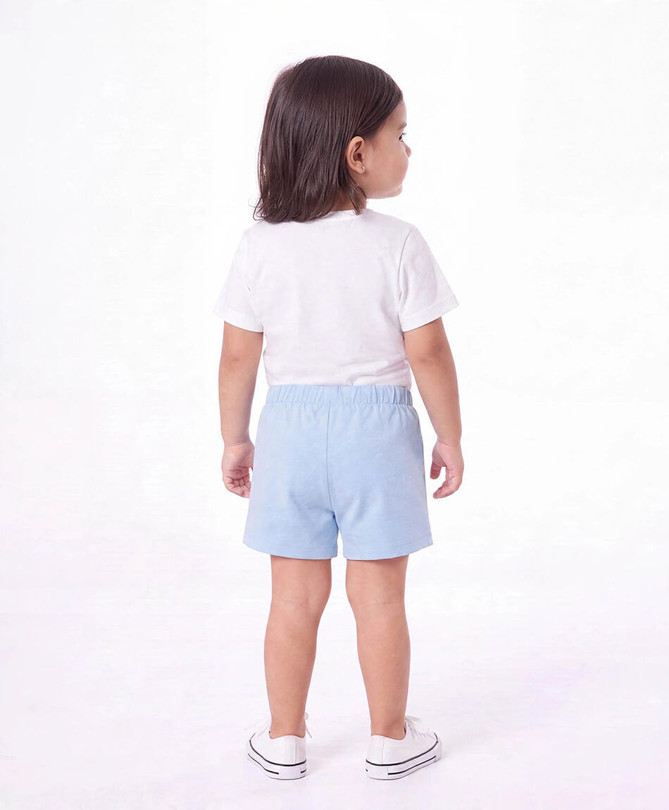 Short beb&eacute; celeste broderie