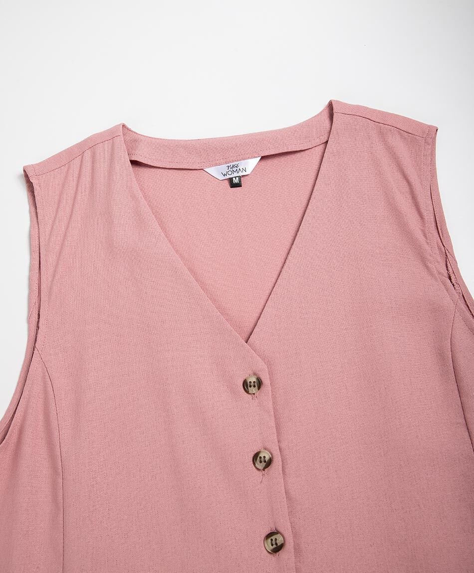 Vest mujer lino liso