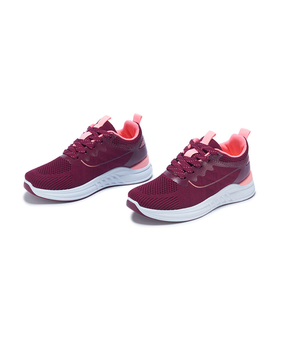 Zapatillas mujer running burdeo