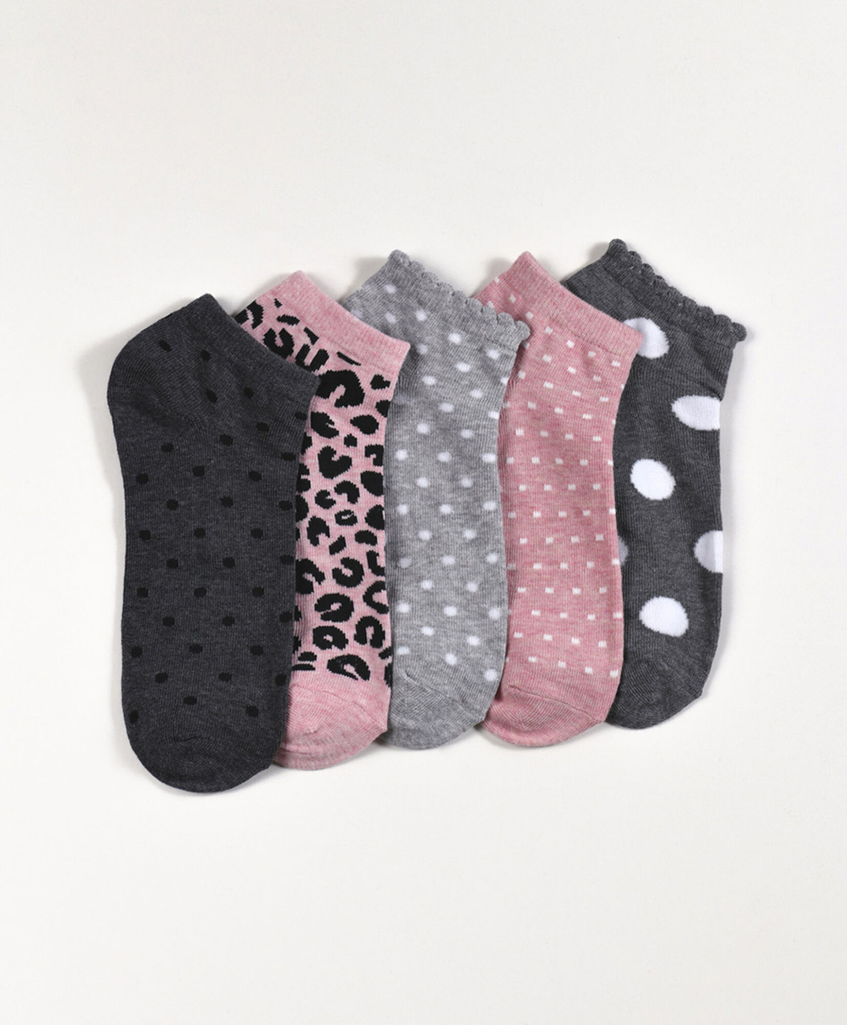 Pack 5 calcetines mujer cortos puntitos Pack 5 calcetines mujer cortos puntitos