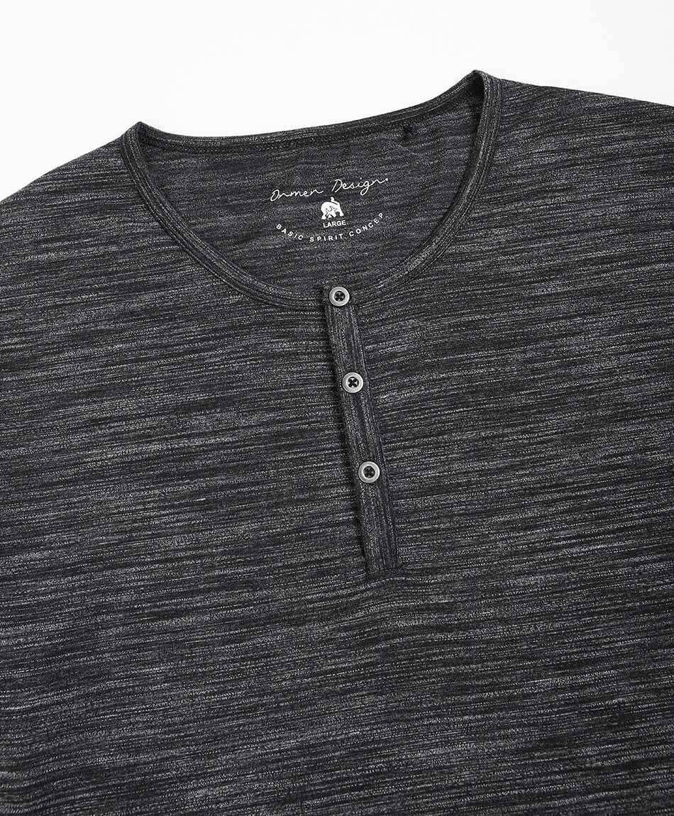 Polera hombre botones jaspeada