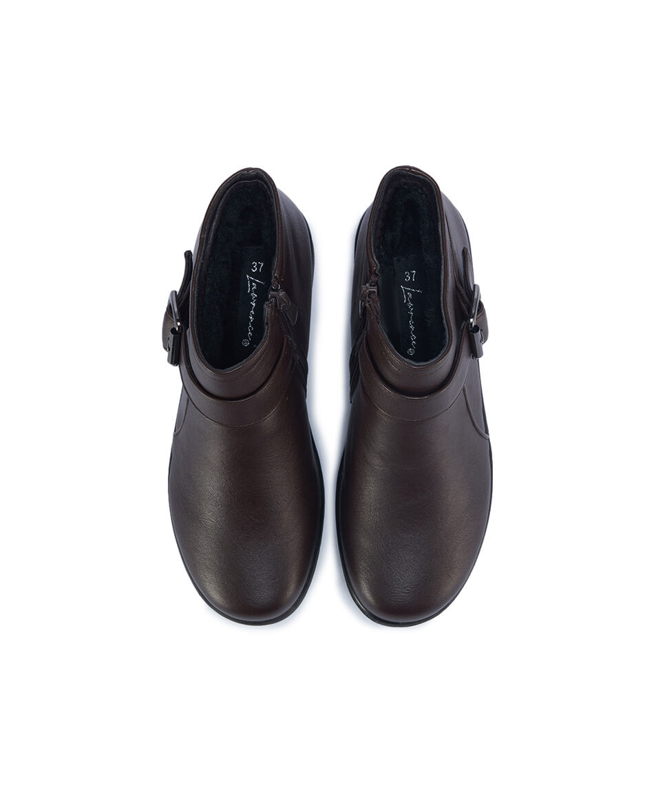 Bot&iacute;n mujer casual hebilla caf&eacute;