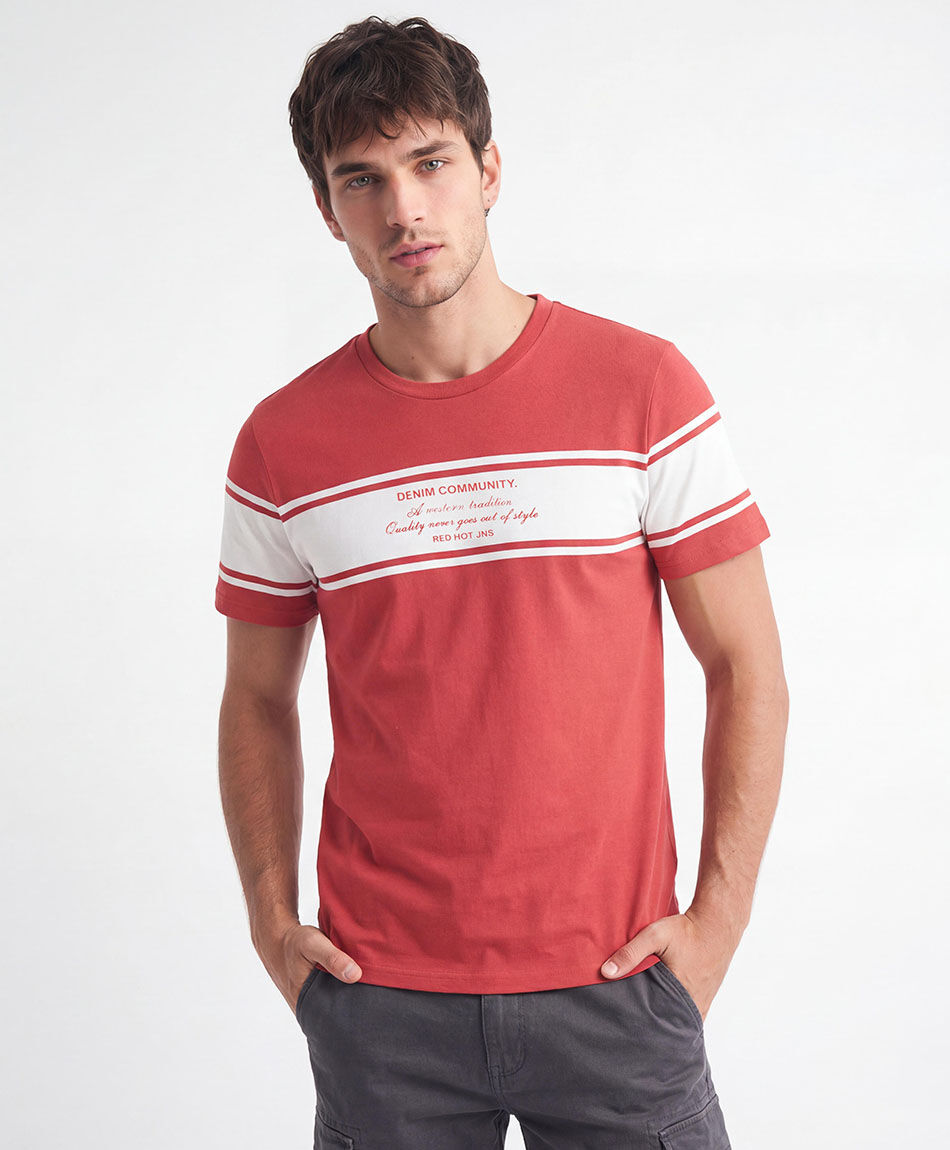 Polera hombre franja denim community