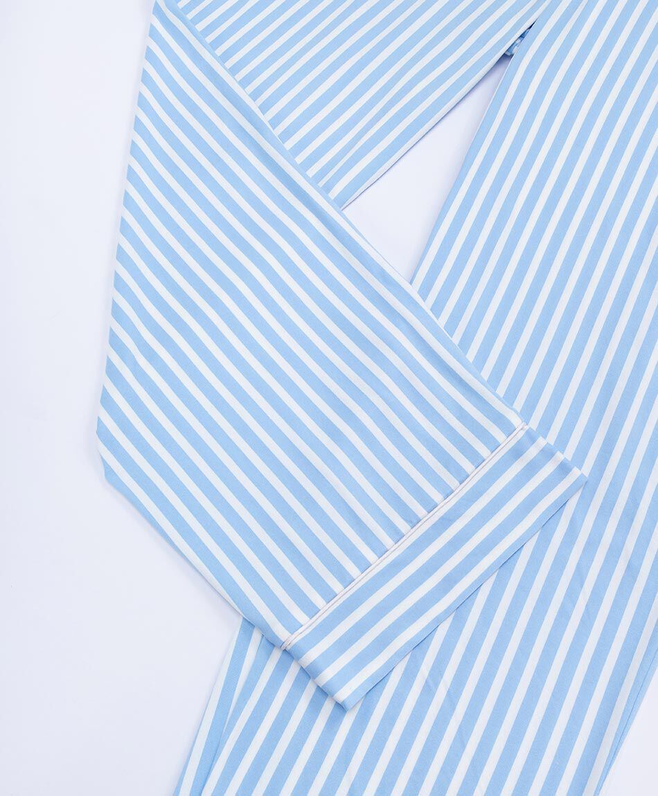 Pijama mujer camisero azul rayas