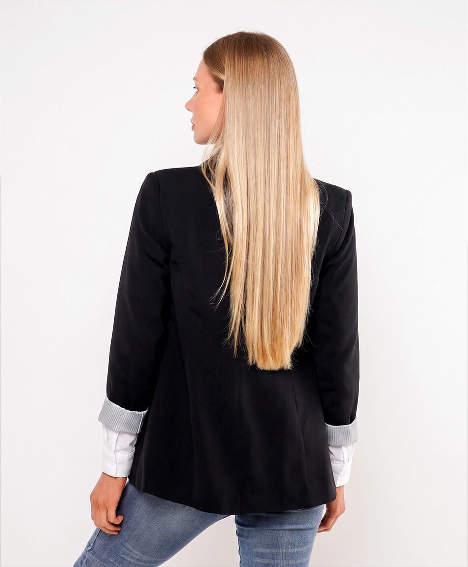Blazer mujer botones negro