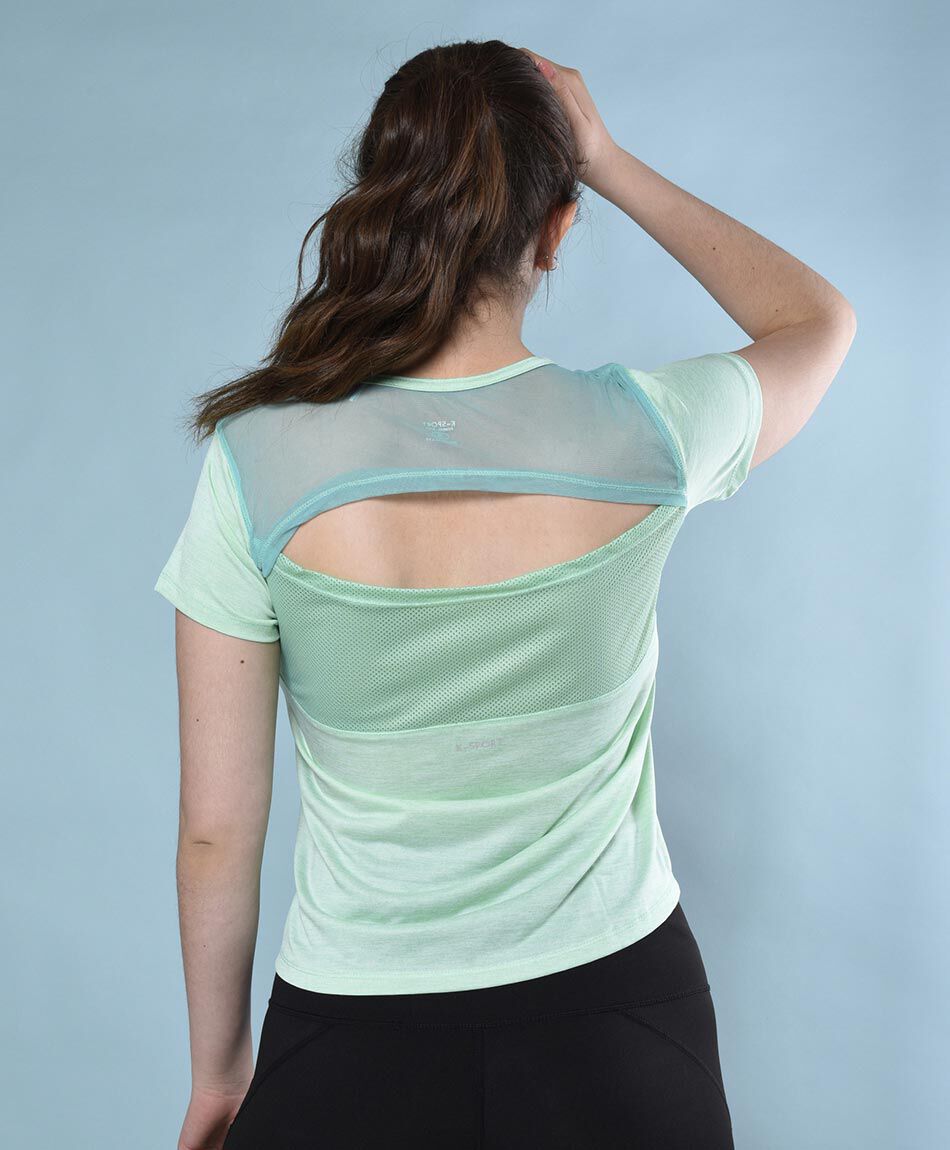 Polera deportiva manga corta cuello redondo