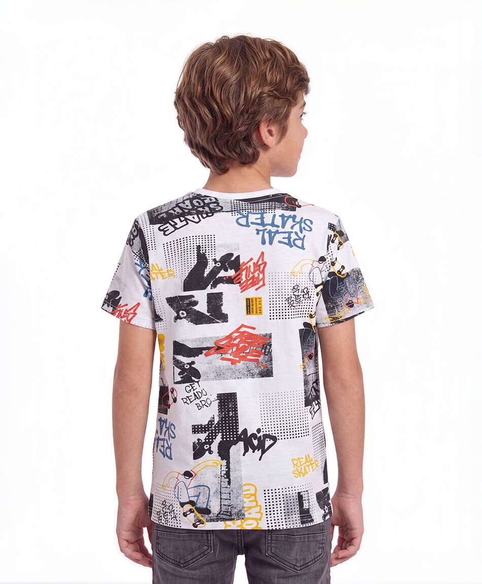 Polera ni&ntilde;o graffiti skate