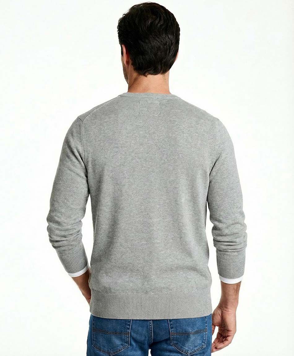 Sweater hombre cuello v grey
