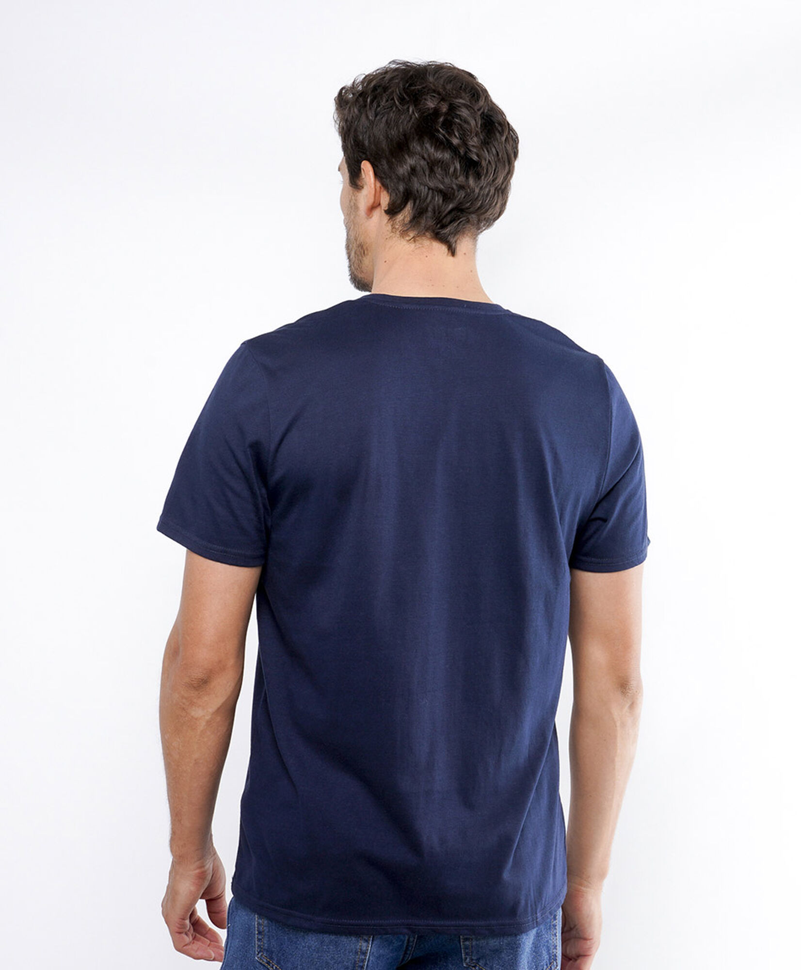 Polera hombre lisa mini print Polera hombre lisa mini print