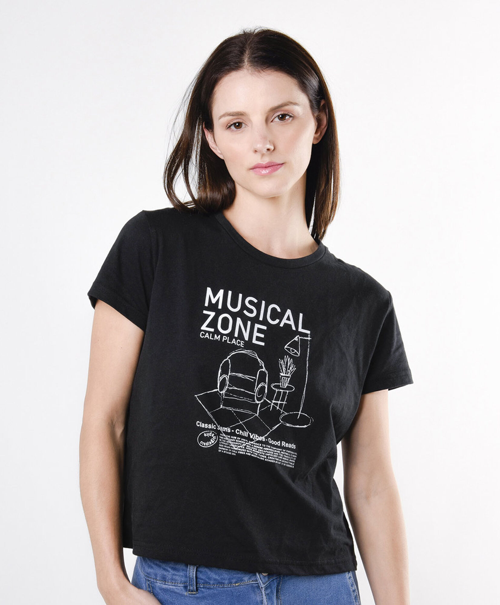 Polera mujer estampado musical Polera mujer estampado musical