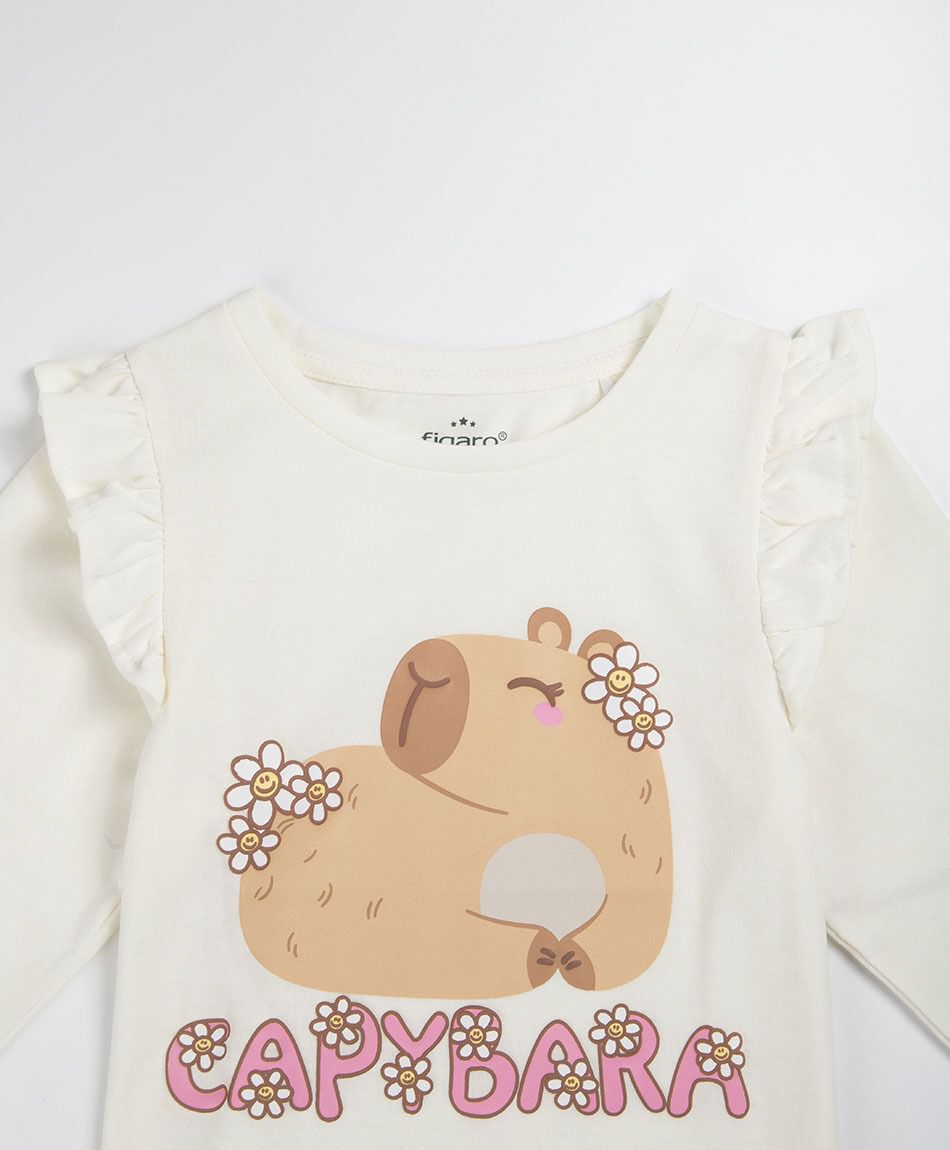Polera beb&eacute; manga larga capibara