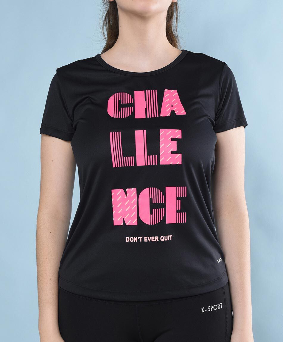 Polera deportiva manga corta cuello redondo