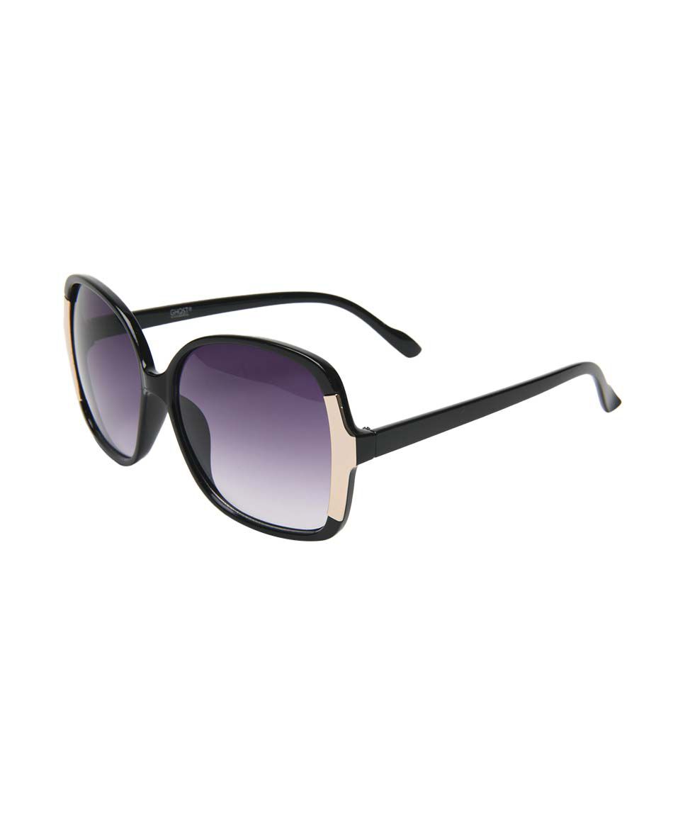 Lentes mujer met&aacute;lico dorado frontal