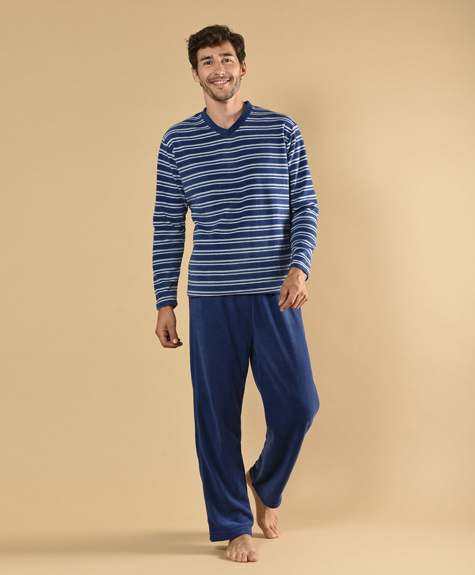 Pijama Largo Chaqueta Polar Pijama Hombre Pijama Polar TRICOT