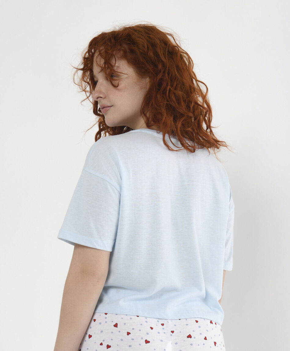 Pijama mujer crop gatitos 2 piezas