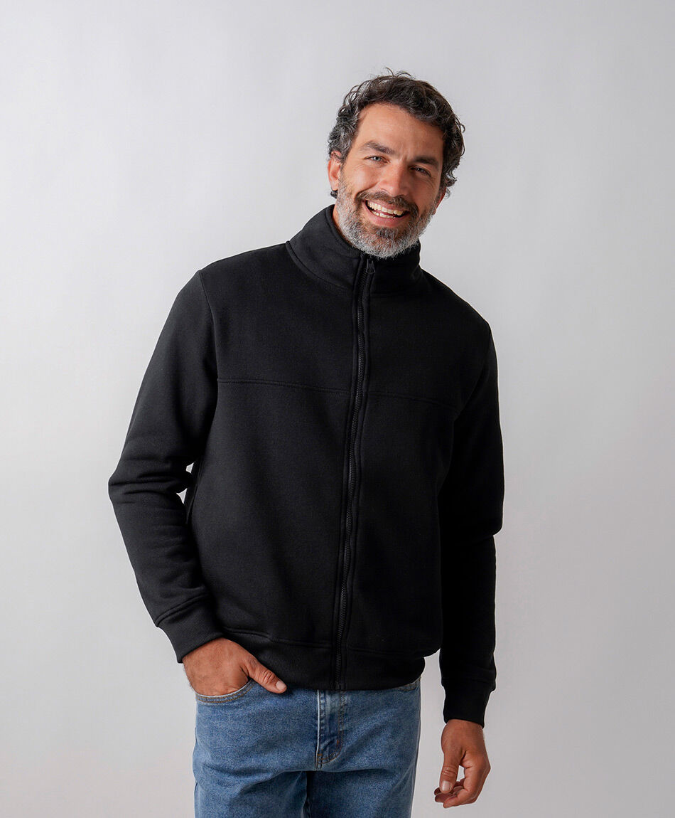 Poler&oacute;n hombre liso negro