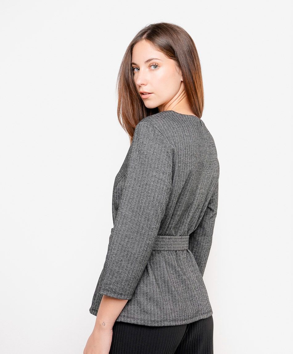 Polera mujer lazo cintura