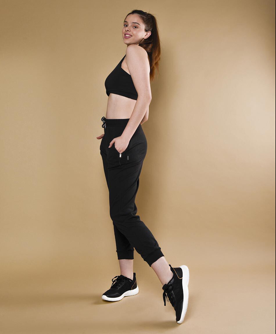 Pantal&oacute;n de buzo tiro alto skinny fit