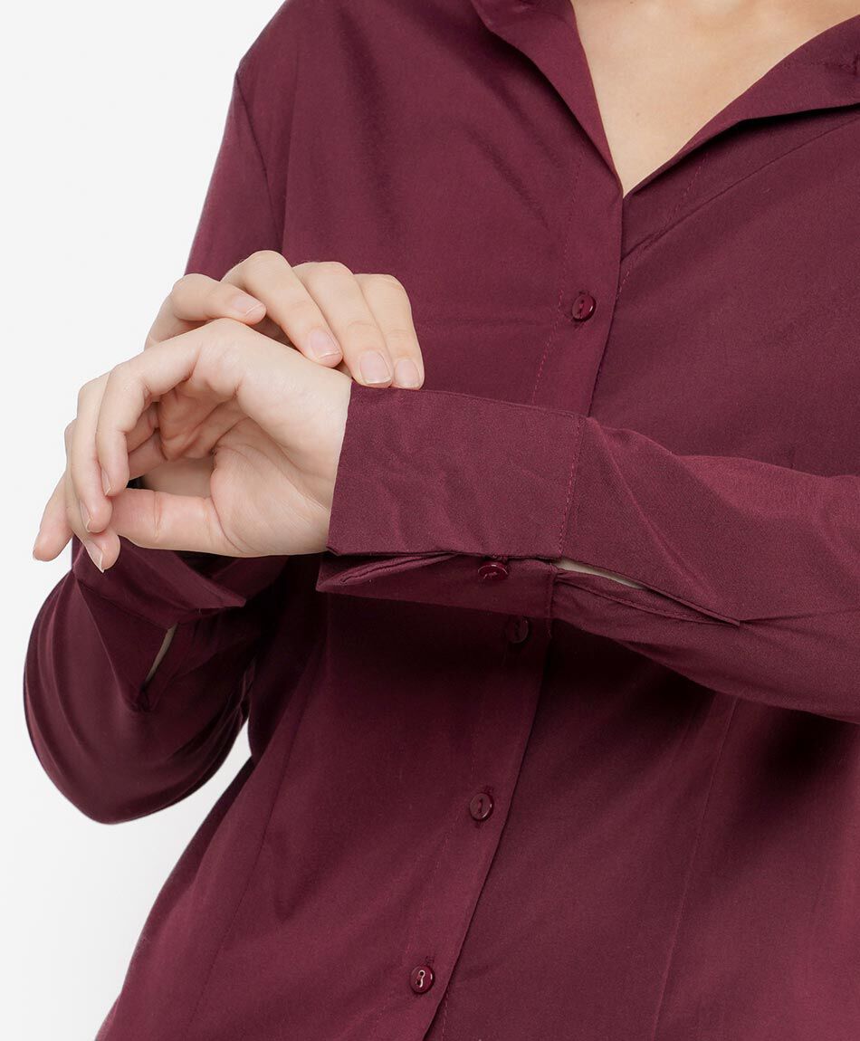 Blusa mujer entallada cranberry