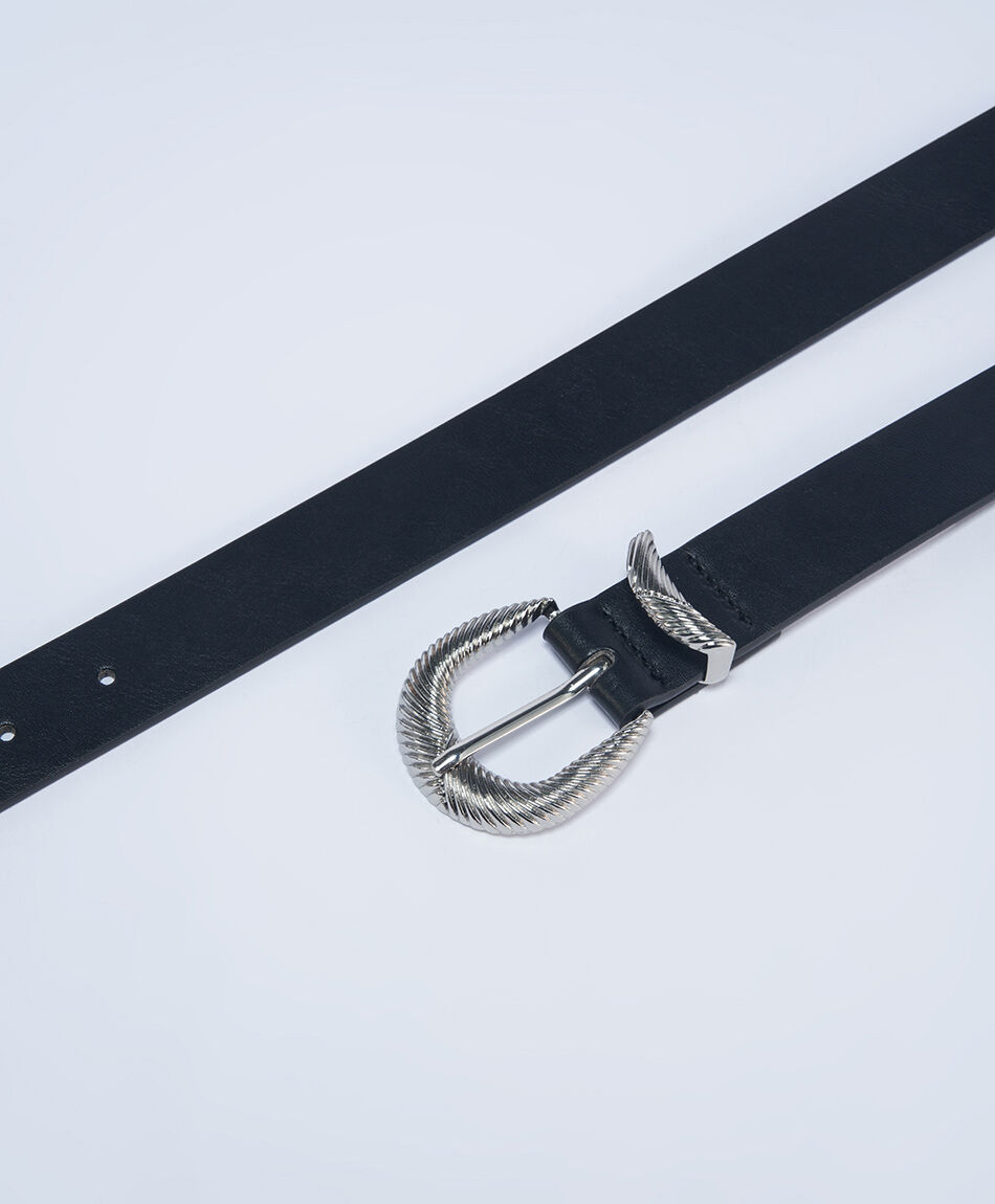 Cintur&oacute;n mujer textura en hebilla