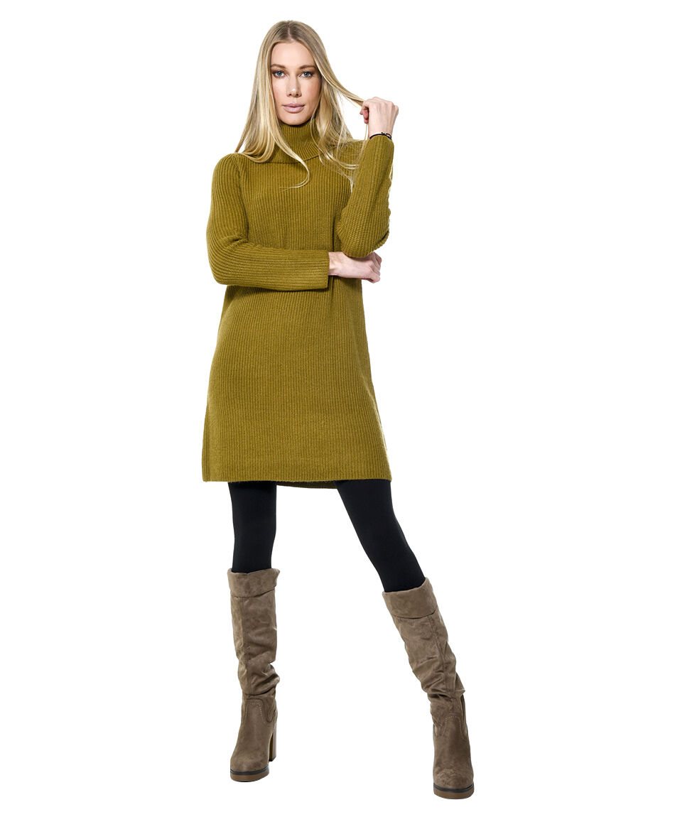 Vestido cuello mock
