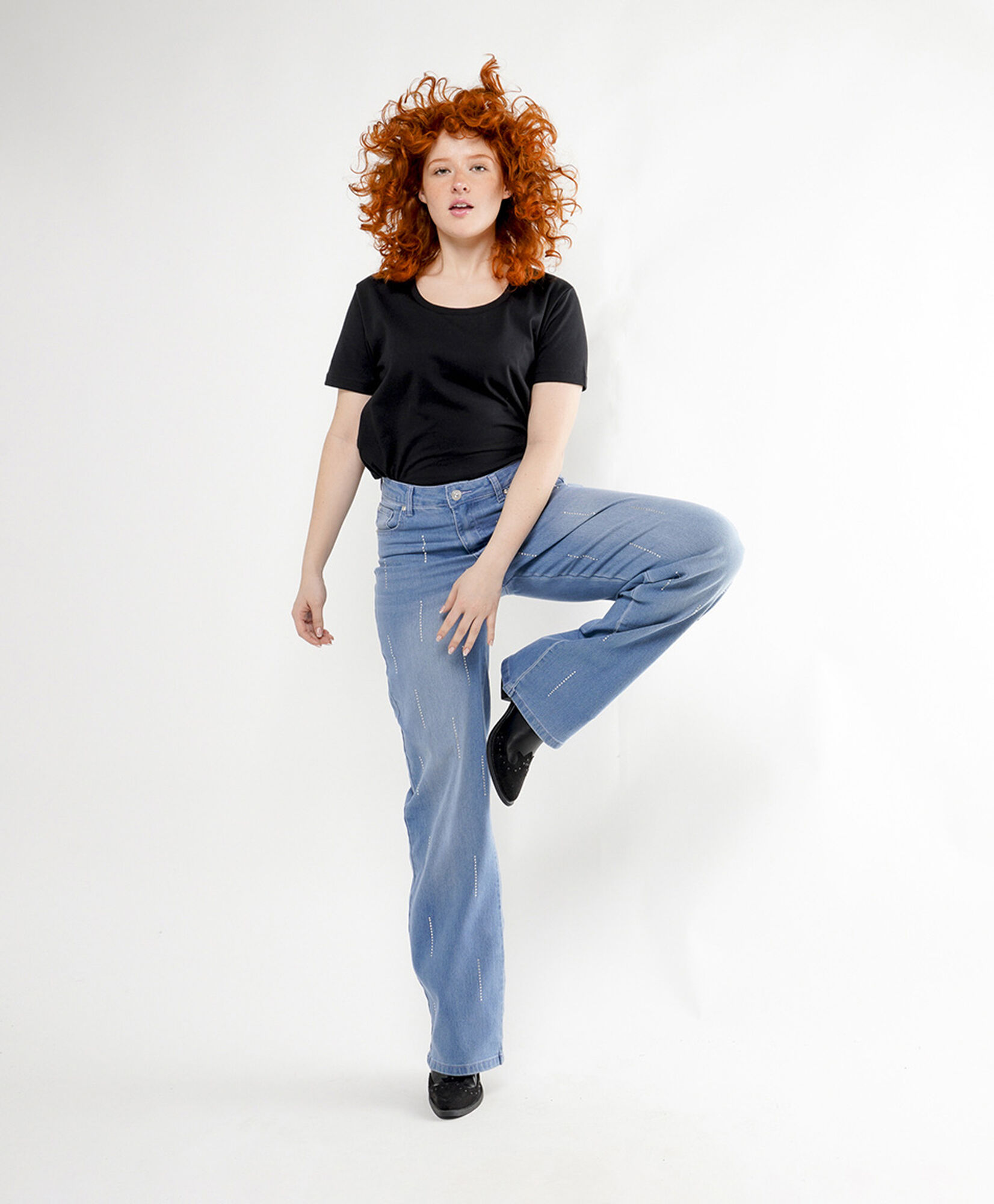 Jeans mujer brillos wide Jeans mujer brillos wide