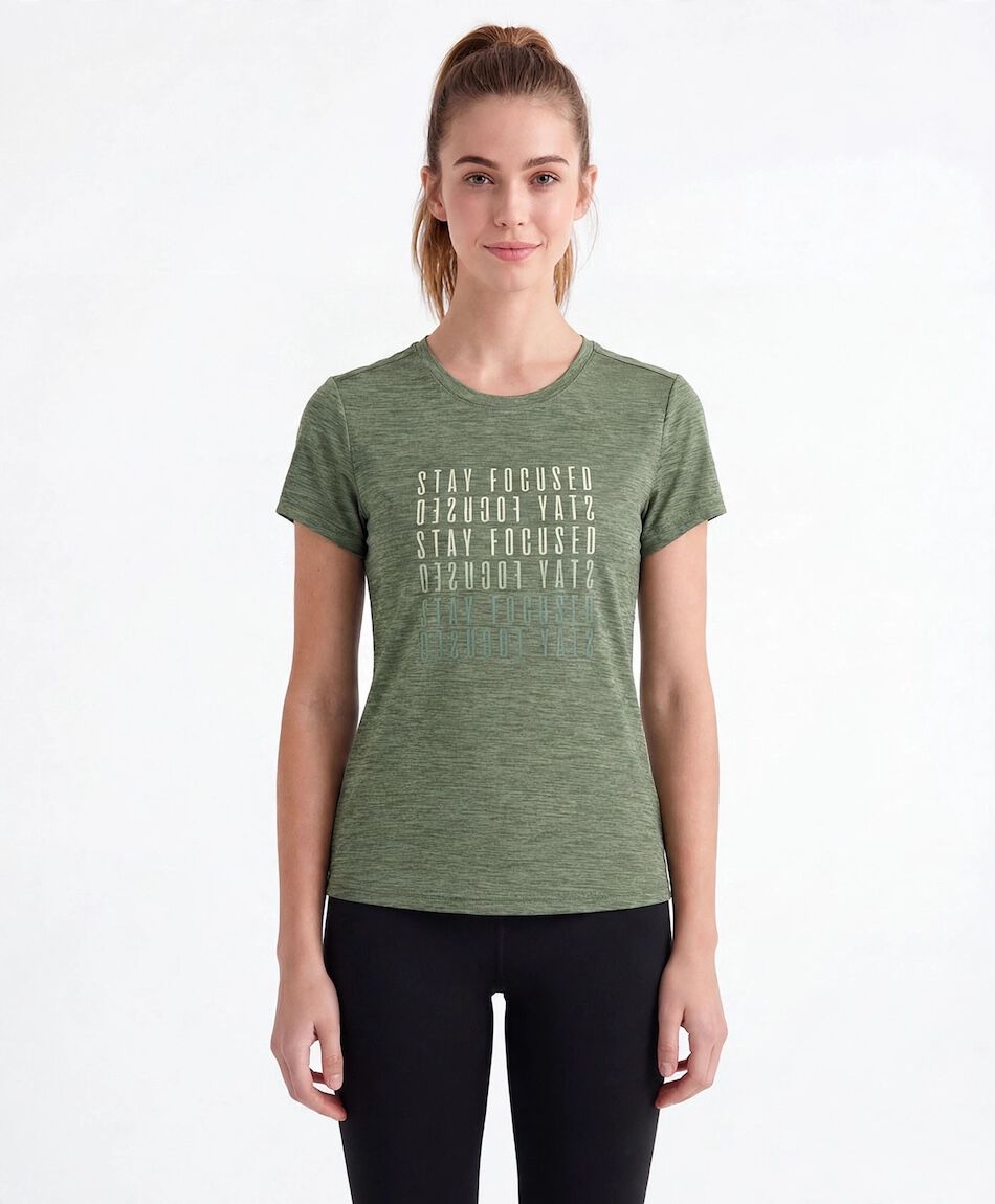 Polera deportiva mujer melange verde
