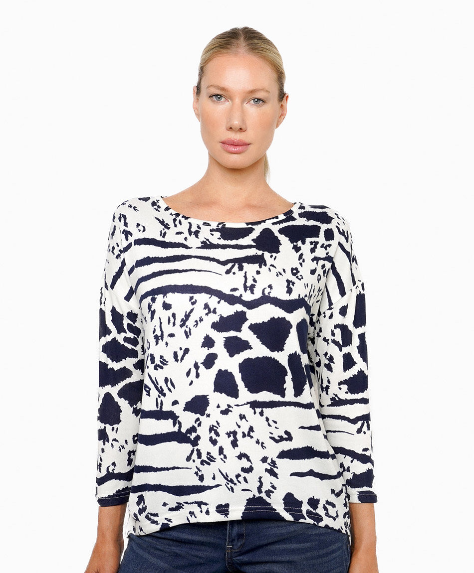 Polera mujer lanosa blanca