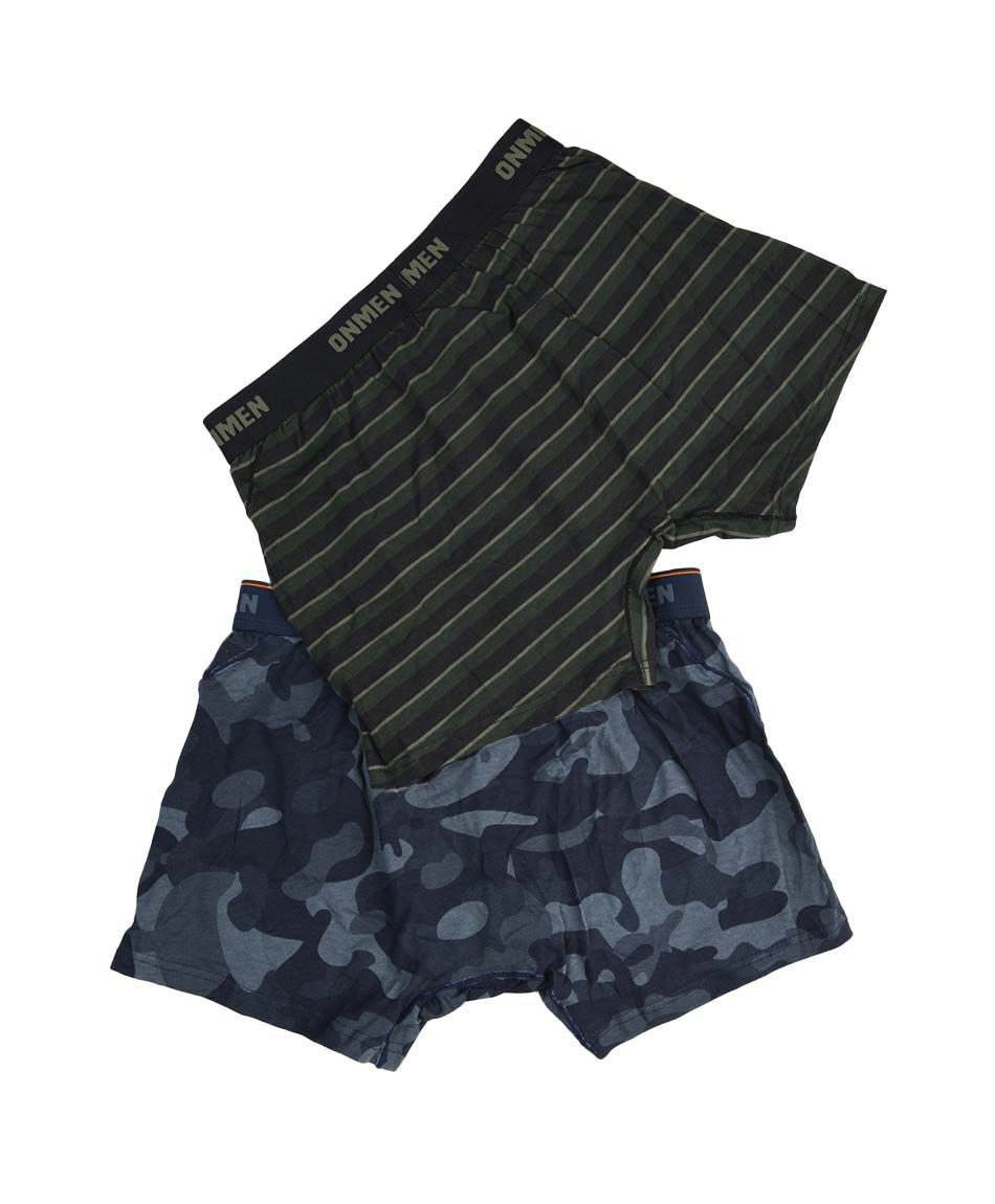 Pack 2 boxer hombre camuflaje y l&iacute;neas