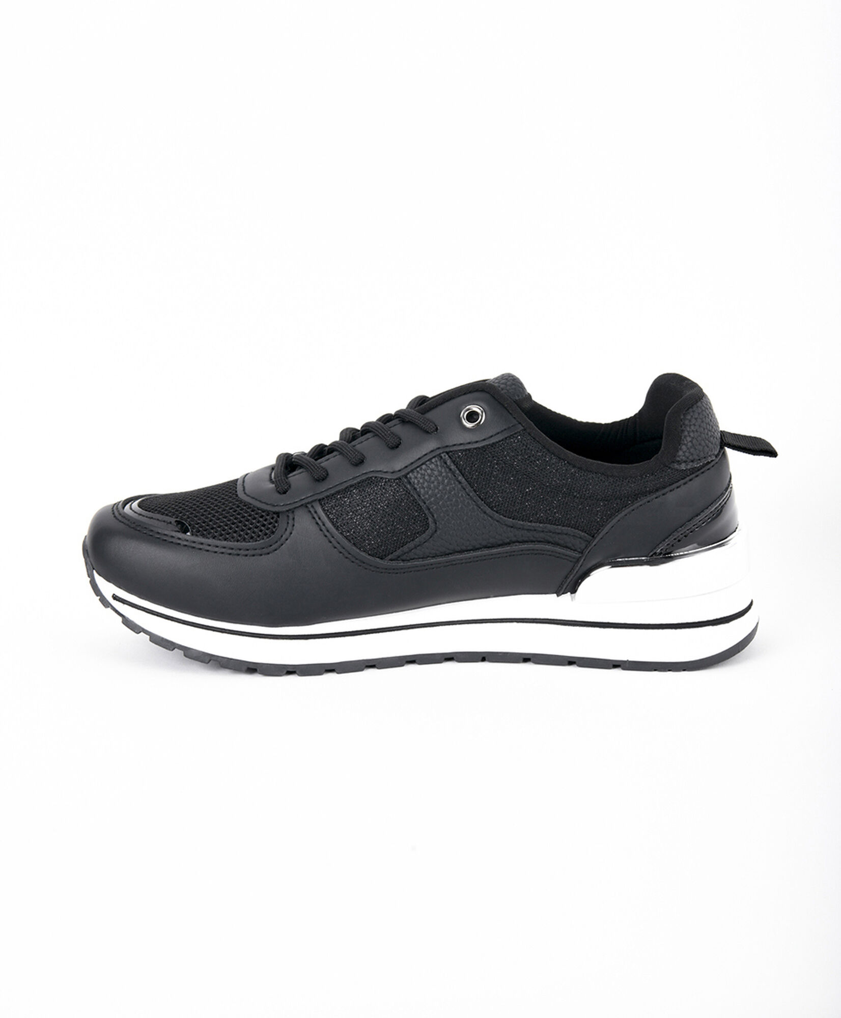 Zapatilla mujer brillante negra Zapatilla mujer brillante negra
